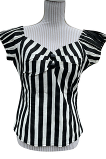 Collectif Stripe mustavalkoinen toppi (UK14/L)