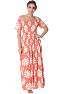 Banned Crazy Daisy Smock Coral maksimekko