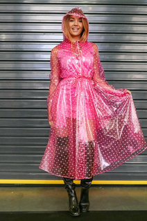 Elements kirkas polka dot pinkki sadetakki