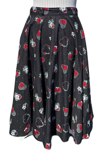Hell Bunny musta kuviollinen kellohame (UK10/S)