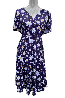 Lady Vintage Purple Daisy Lyra kellomekko (UK20/3XL)