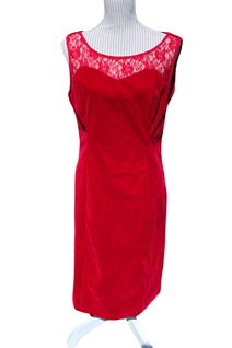 Hearts and Roses punainen samettimekko (UK18/2XL) 