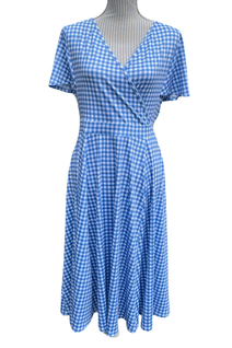 Lady Vintage Gingham Blue Lyra kellomekko (UK18/2XL)