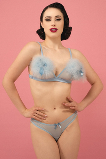 Playful Promises Lulu Baby Blue Diamanté Marabou liivit