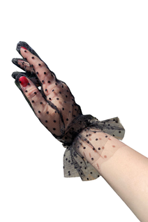 Mustat Polka Dot hansikkaat