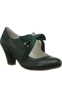 Pin Up Couture Wiggle Pumps Dark Green (38)