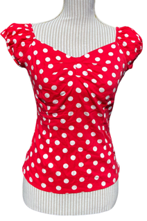 Collectif Dolores Polka Dot toppi punainen (UK10/S)