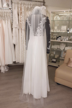 Huntu 175cm leikattu reuna, vaalea ivory