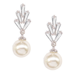 Gatsby helmikorvakorut pyöreillä helmillä, väri hopea