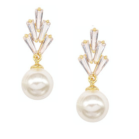 Gatsby helmikorvakorut pyöreillä helmillä, kulta