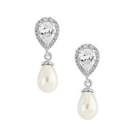 Helmikorvakorut pisarahelmillä, hopea