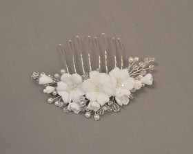 White bloom hiuskampa, valkoinen