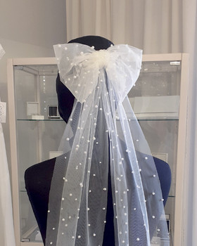 Hiusrusetti helmitylli, vaalea ivory