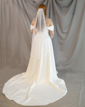 Huntu satiinireuna 100cm, vaalea ivory