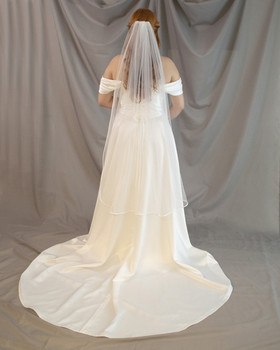 Huntu satiinireuna 120cm, vaalea ivory