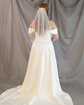 Huntu satiinireuna 75cm, vaalea ivory