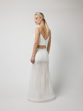 Vannealushame kapea a-linja, kehä 190cm, ivory, KOKO XS