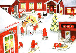 Joulukortti R087, Pihapiiri