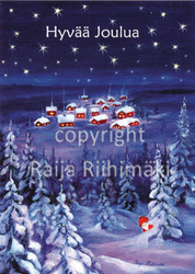 Joulukortti R183, Sininen maisema