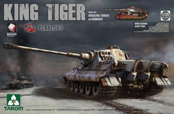 German King Tiger Sd.Kfz.182 Pz.Abt.505 Henschel Turret Heavy Tank with Zimmerit & Interior (Special Edition)