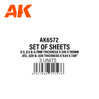 0.3, 0.5 & 0.7mm thickness x 245 x 195mm – STYRENE SHEET SET- (3 units)