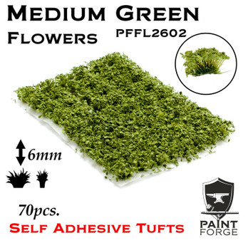 Medium Green Flowers 6 mm
