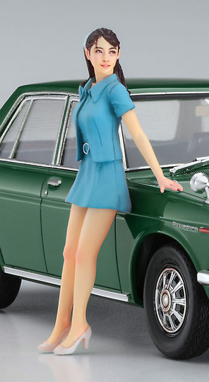 Datsun Bluebird 1600 SSS w/60's Girl's Figure