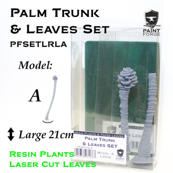 Resin Plants And Paper Leaves - Palm Trunk And Leaves Set A, Size L (21cm)