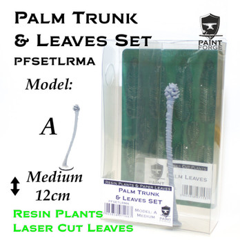 Resin Plants And Paper Leaves - Palm Trunk And Leaves Set A, Size M (12cm)
