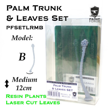 Resin Plants And Paper Leaves - Palm Trunk And Leaves Set B, Size M (12cm)