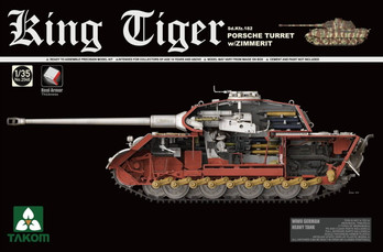 German King Tiger Sd.Kfz.182 Porsche Turret Heavy Tank with Zimmerit & Interior