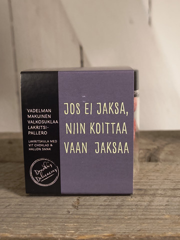 Vadelma-valkosuklaa lakupallerot 130g Jos ei jaksa, niin...