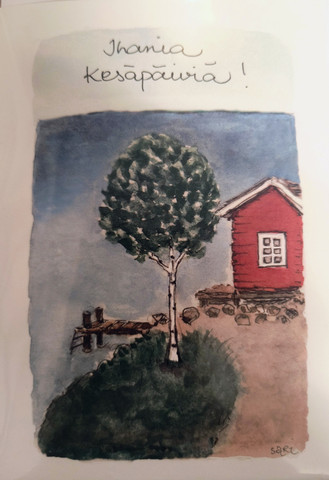 Sari´s ArtWork kortti tekstillä Ihania kesäpäiviä!