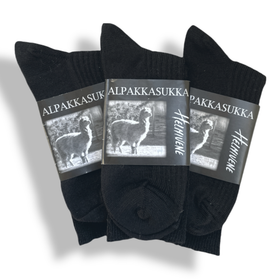 Helmivene kotimainen ohuempi Alpakkasukka, musta