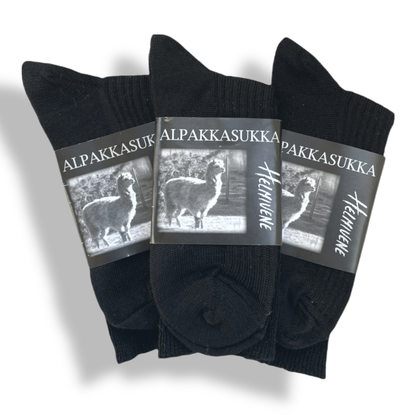 Helmivene kotimainen ohuempi Alpakkasukka, musta