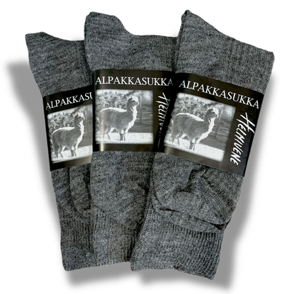 Helmivene kotimainen ohuempi Alpakkasukka, harmaa