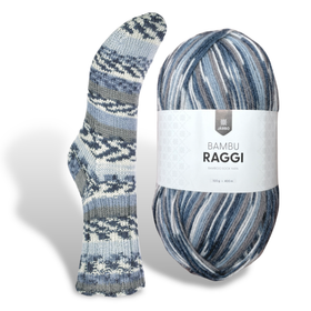 Järbo Bambu Raggi, pehmeä ja hengittävä sukkalanka, 100 g / 400 m