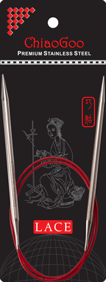 ChiaoGoo RED LACE Pyöröpuikot, kaapeli 60 cm (suorat puikot)