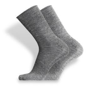 Saani, kiristämätön rullavartinen alpakanvillasukka, harmaa