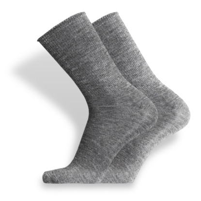 Saani, kiristämätön rullavartinen Alpakkasukka, harmaa