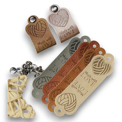 Käsityömerkki Made with Love, nepparikiinnitys