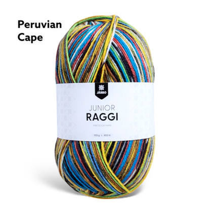 Junior Raggi -ohut, mutta niin lämmin villasukkalanka, 100 g/ 400 m