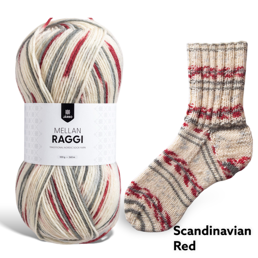 Järbo Mellanraggi, vahva ja kestävä sukkalanka,  100 g / 260 m