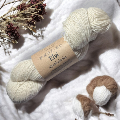 Suloisen pehmeä Vuonue Elvi Alpakkalanka, 100g / 400 m