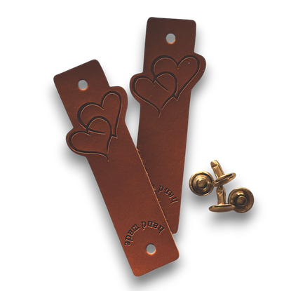 Käsityömerkki Sydämet, nepparikiinnitys, 2 kpl/pkt