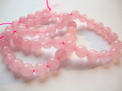 Ruusukvartsi pyöreä 8 mm vaaleanpunainen (20 kpl)