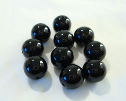 Tsekkiläinen lasihelmi musta pyöreä 10 mm (20/pss)