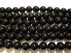 Akaatti musta pyöreä 8 mm (20 kpl/pss)