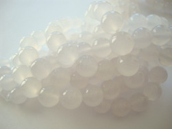 Akaatti läpikuultava valkoinen pyöreä 8 mm (20 kpl/pss)