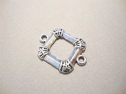 Korulinkki teräksenvärinen neliö 27 x 20 mm (2 kpl/pss)